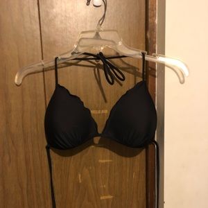 Black Scalloped bikini top